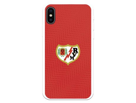 Funda para iPhone X del Rayo Vallecano Escudo Fondo Rojo - Licencia Oficial Rayo Vallecano