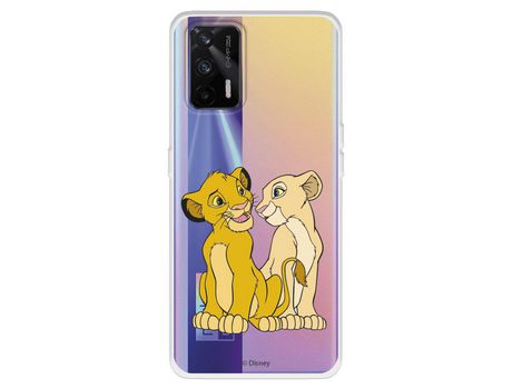 Funda para Realme GT Oficial de Disney Simba y Nala Silueta - El Rey Leon