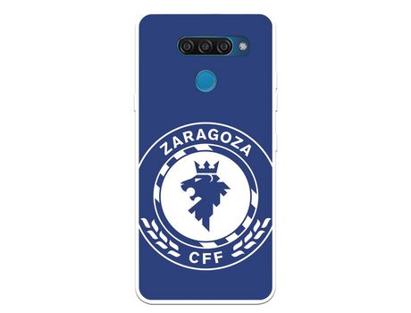 Funda para LG Q60 del Zaragoza CF Femenino Escudo Grande Fondo Azul - Licencia Oficial Zaragoza CF Femenino