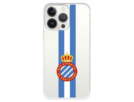 Funda para iPhone 13 Pro del RCD Espanyol Escudo Albiceleste Escudo Albiceleste - Licencia Oficial RCD Espanyol