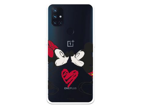 Funda para OnePlus Nord N10 5G Oficial de Disney Mickey y Minnie Beso - Clássicos Disney