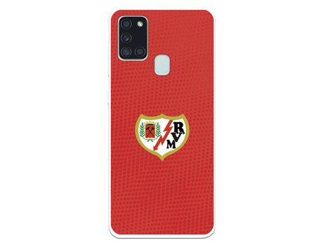 Funda para Samsung Galaxy A21s del Rayo Vallecano Escudo Fondo Rojo - Licencia Oficial Rayo Vallecano