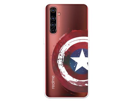 Funda para Realme X50 Pro Oficial de Marvel Capitan América Escudo Transparente - Marvel