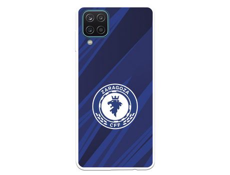 Funda para Samsung Galaxy A12 del Zaragoza CF Femenino Escudo Fondo Azul-Negro - Licencia Oficial Zaragoza CF Femenino