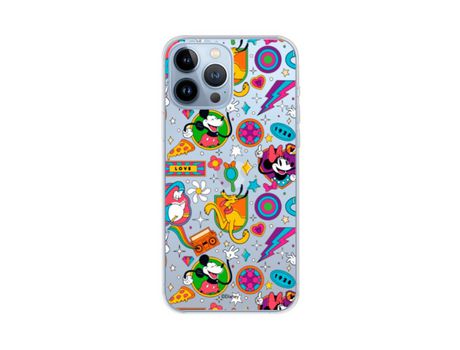 Funda para iPhone 13 Pro Max Oficial de Disney Mickey y Minnie Patron Retro Premium - Clássicos Disney