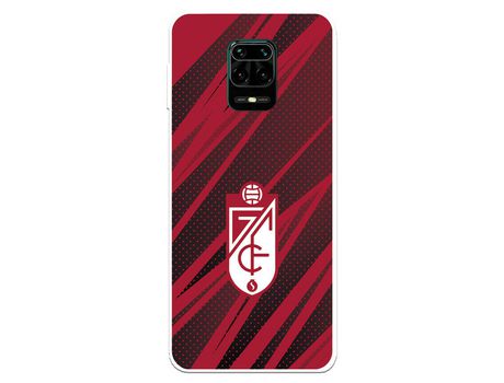 Funda para Xiaomi Redmi Note 9 Pro Oficial del Granada CF Escudo -Rojas y Negras - Licencia Oficial del Granada CF