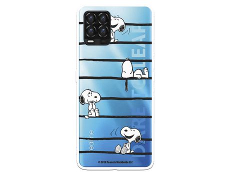 Funda para Realme 8 Oficial de Peanuts Snoopy rayas - Snoopy