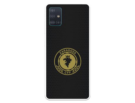 Funda para Samsung Galaxy A51 del Zaragoza CF Femenino Escudo Fondo Negro - Licencia Oficial Zaragoza CF Femenino