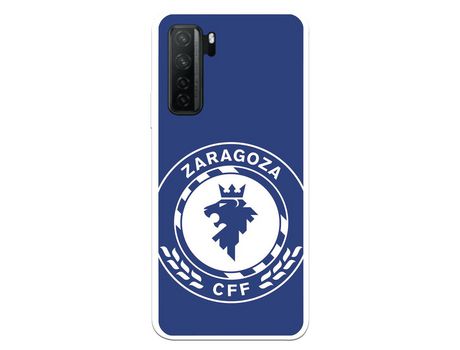 Funda para Huawei P40 Lite 5G del Zaragoza CF Femenino Escudo Grande Fondo Azul - Licencia Oficial Zaragoza CF Femenino