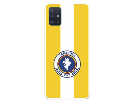 Funda para Samsung Galaxy A51 del Zaragoza CF Femenino Escudo Fondo Amarillo - Licencia Oficial Zaragoza CF Femenino