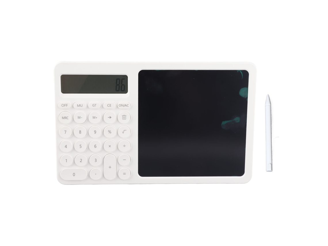 Calculadora científica y tableta de escritura 2 en 1 con pantalla de temperatura y fecha para oficina y escuela.