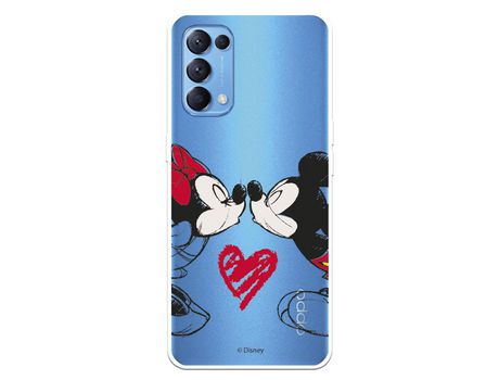 Funda para Oppo Find X3 Lite Oficial de Disney Mickey y Minnie Beso - Clássicos Disney