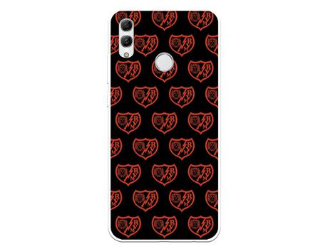Funda para Huawei P Smart 2019 del Rayo Vallecano Escudo Patron Fondo Negro - Licencia Oficial Rayo Vallecano