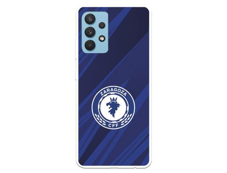 Funda para Samsung Galaxy A32 4G del Zaragoza CF Femenino Escudo Fondo Azul-Negro - Licencia Oficial Zaragoza CF Femenino