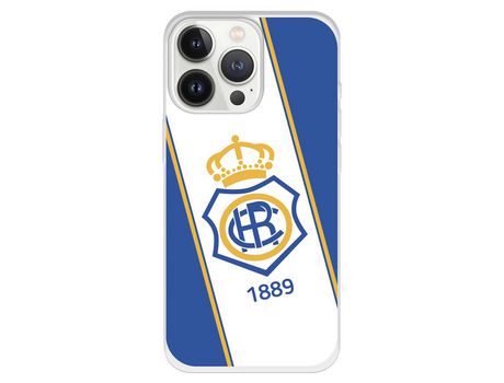 Funda para iPhone 13 Pro del Recre Fondo 1889 Blanquiazul - Licencia Oficial Real Club Recreativo de Huelva