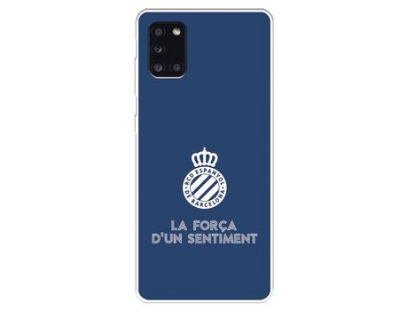 Funda para Samsung Galaxy A31 del RCD Espanyol Escudo Fondo Azul Escudo Fondo Azul - Licencia Oficial RCD Espanyol