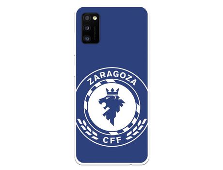 Funda para Samsung Galaxy A41 del Zaragoza CF Femenino Escudo Grande Fondo Azul - Licencia Oficial Zaragoza CF Femenino