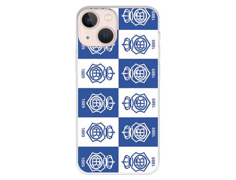 Funda para iPhone 13 Mini del Recre Patron Escudos Cuadrados - Licencia Oficial Real Club Recreativo de Huelva