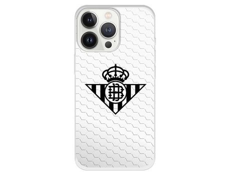 Funda para iPhone 13 Pro del Betis Escudo Negro Fondo Red - Licencia Oficial Real Betis Balompié
