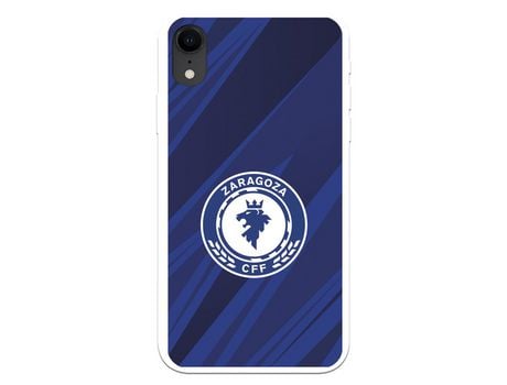 Funda para iPhone XR del Zaragoza CF Femenino Escudo Fondo Azul-Negro - Licencia Oficial Zaragoza CF Femenino