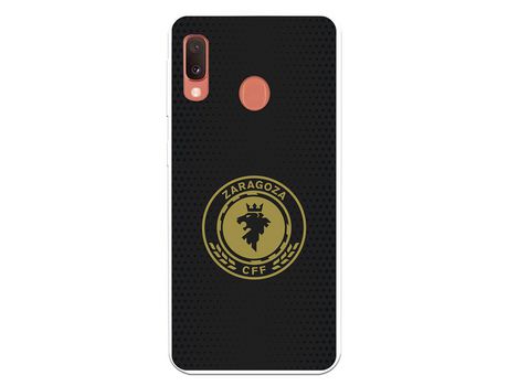 Funda para Samsung Galaxy A20e del Zaragoza CF Femenino Escudo Fondo Negro - Licencia Oficial Zaragoza CF Femenino