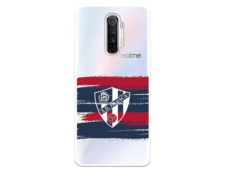 Funda para Realme X2 Pro del Huesca Rayas Transparente - Licencia Oficial SD Huesca