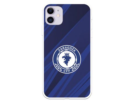 Funda para iPhone 11 del Zaragoza CF Femenino Escudo Fondo Azul-Negro - Licencia Oficial Zaragoza CF Femenino