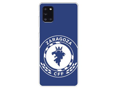 Funda para Samsung Galaxy A31 del Zaragoza CF Femenino Escudo Grande Fondo Azul - Licencia Oficial Zaragoza CF Femenino