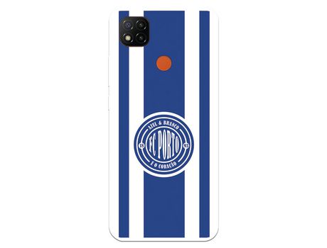 Funda para Xiaomi Redmi 9C del Futebol Club Oporto Escudo Escudo y Rayas - Licencia Oficial Futebol Club Oporto