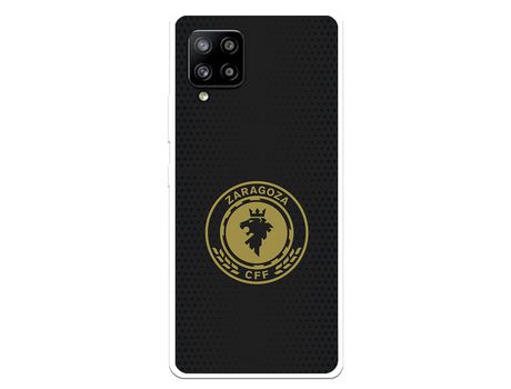 Funda para Samsung Galaxy A42 5G del Zaragoza CF Femenino Escudo Fondo Negro - Licencia Oficial Zaragoza CF Femenino