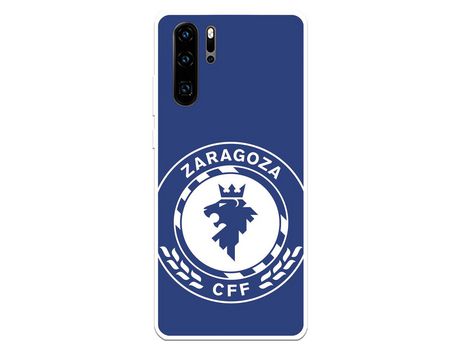 Funda para Huawei P30 Pro del Zaragoza CF Femenino Escudo Grande Fondo Azul - Licencia Oficial Zaragoza CF Femenino