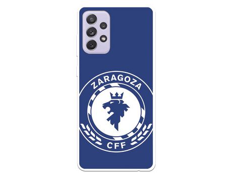 Funda para Samsung Galaxy A72 5G del Zaragoza CF Femenino Escudo Grande Fondo Azul - Licencia Oficial Zaragoza CF Femenino