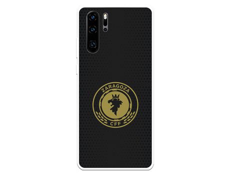 Funda para Huawei P30 Pro del Zaragoza CF Femenino Escudo Fondo Negro - Licencia Oficial Zaragoza CF Femenino