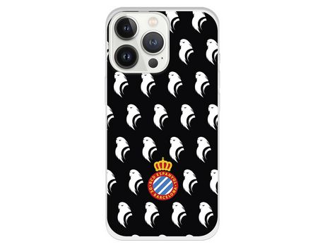 Funda para iPhone 13 Pro del RCD Espanyol Escudo Patron Fondo Negro Escudo Patron Fondo Negro - Licencia Oficial RCD Espanyol