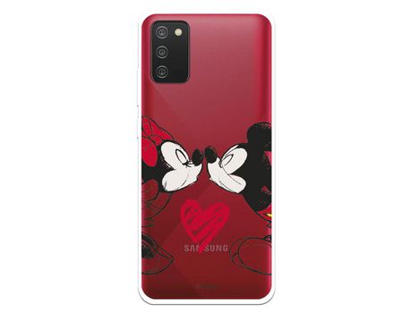 Funda para Samsung Galaxy A02s Oficial de Disney Mickey y Minnie Beso - Clássicos Disney