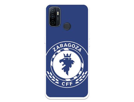 Funda para Oppo A53 del Zaragoza CF Femenino Escudo Grande Fondo Azul - Licencia Oficial Zaragoza CF Femenino