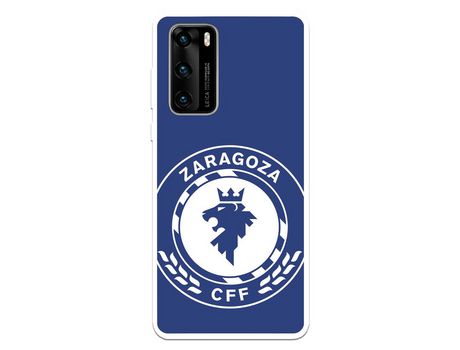 Funda para Huawei P40 del Zaragoza CF Femenino Escudo Grande Fondo Azul - Licencia Oficial Zaragoza CF Femenino