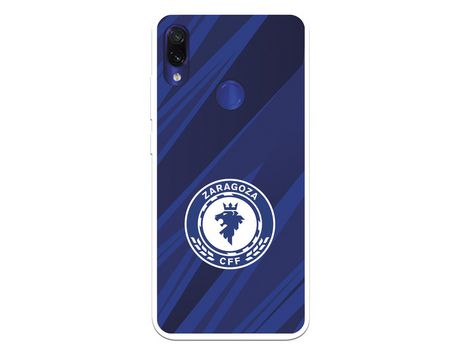 Funda para Xiaomi Redmi Note 7 del Zaragoza CF Femenino Escudo Fondo Azul-Negro - Licencia Oficial Zaragoza CF Femenino