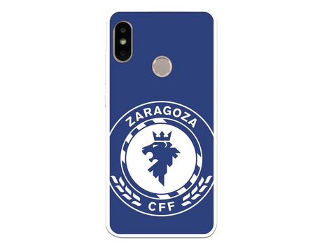 Funda para Xiaomi Mi A2 Lite del Zaragoza CF Femenino Escudo Grande Fondo Azul - Licencia Oficial Zaragoza CF Femenino