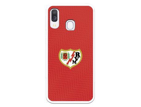 Funda para Samsung Galaxy A40 del Rayo Vallecano Escudo Fondo Rojo - Licencia Oficial Rayo Vallecano