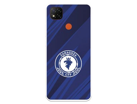 Funda para Xiaomi Redmi 9C del Zaragoza CF Femenino Escudo Fondo Azul-Negro - Licencia Oficial Zaragoza CF Femenino