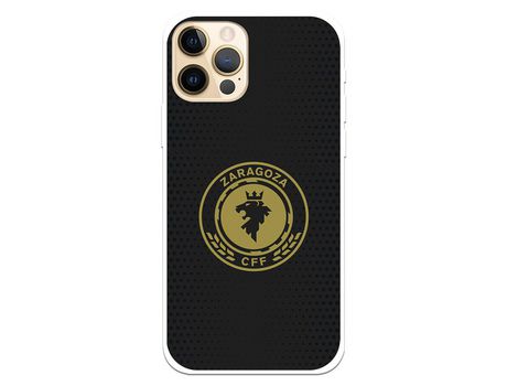 Funda para iPhone 12 del Zaragoza CF Femenino Escudo Fondo Negro - Licencia Oficial Zaragoza CF Femenino