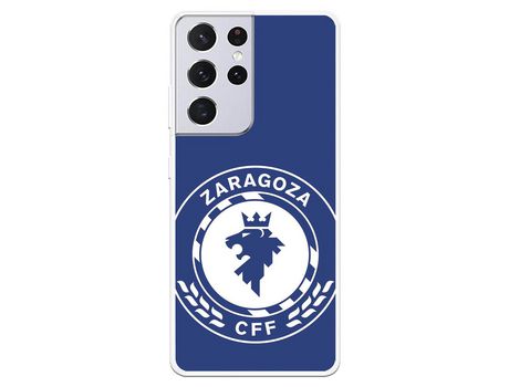 Funda para Samsung Galaxy S21 Ultra del Zaragoza CF Femenino Escudo Grande Fondo Azul - Licencia Oficial Zaragoza CF Femenino