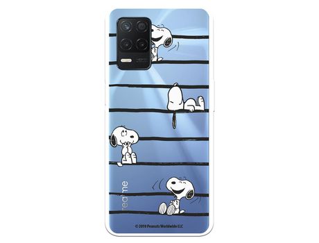 Funda para Realme 8 5G Oficial de Peanuts Snoopy rayas - Snoopy