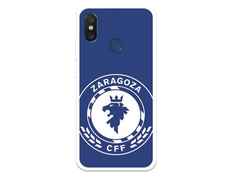 Funda para Xiaomi Mi 8 del Zaragoza CF Femenino Escudo Grande Fondo Azul - Licencia Oficial Zaragoza CF Femenino