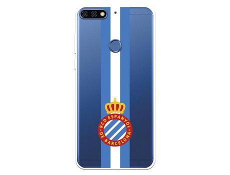 Funda para Huawei Y7 2018 del RCD Espanyol Escudo Albiceleste Escudo Albiceleste - Licencia Oficial RCD Espanyol