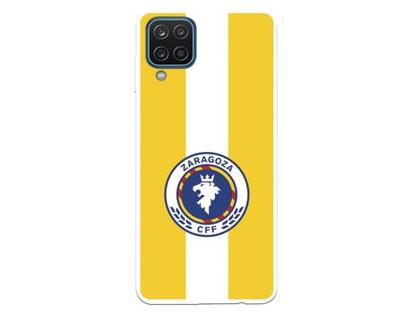 Funda para Samsung Galaxy A12 del Zaragoza CF Femenino Escudo Fondo Amarillo - Licencia Oficial Zaragoza CF Femenino