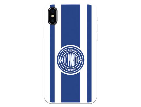 Funda para iPhone X del Futebol Club Oporto Escudo Escudo y Rayas - Licencia Oficial Futebol Club Oporto