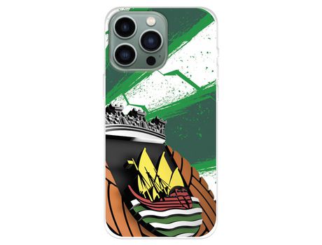 Funda para iPhone 14 Pro Max del Rio Ave FC Escudo Fondo Verde y Blanco - Licencia Oficial Rio Ave FC