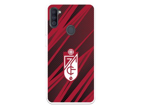 Funda para Samsung Galaxy M11 Oficial del Granada CF Escudo -Rojas y Negras - Licencia Oficial del Granada CF